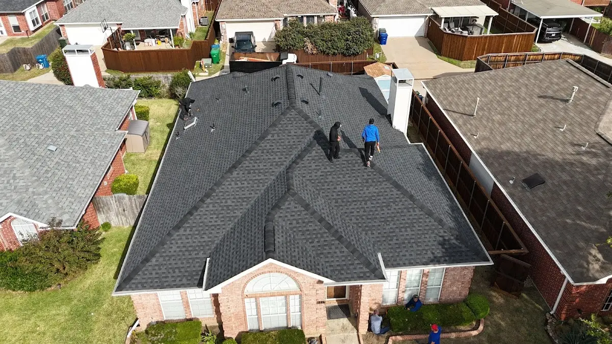 Slate & Tile Roof Repair work in progress on a Plain City property